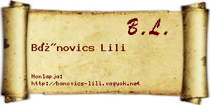Bánovics Lili névjegykártya