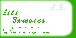 lili banovics business card